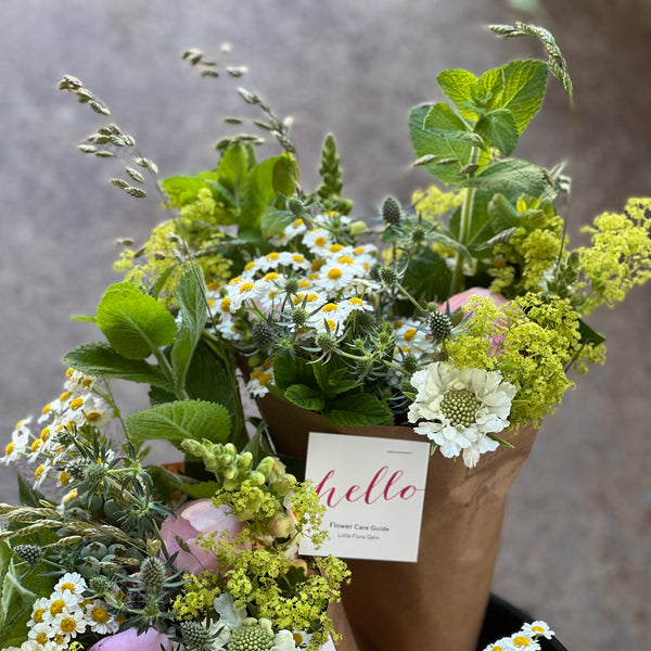 posie, market bouquet, seasonal, in season, in season flowers, flowers, flower bouquet, Halifax flowers, Wolfville flowers, market bouquet, flower arrangement, local, local flowers, organic, no-spray, all local, Nova Scotia, Annapolis Valley, Port Williams, Little Flora Gem, local flowers, local farm, farmer, floral, flower
